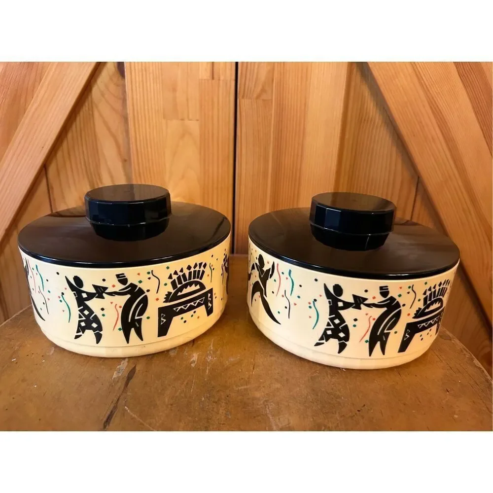 Vintage Tupperware Black Americana Memorabilia African Reggae bowls celebrate (8
